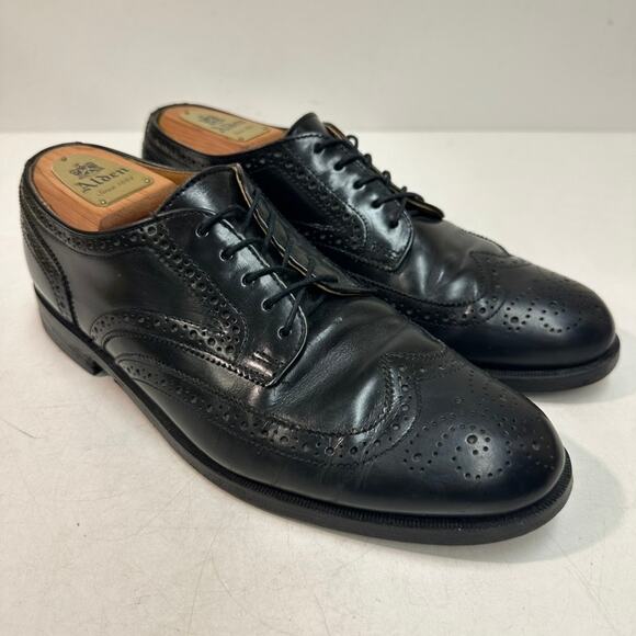 VERY GOOD Rancourt & Co. x Cole Haan Black Wingtip Derby Made in Maine, USA 8.5 - Picture 1 of 11